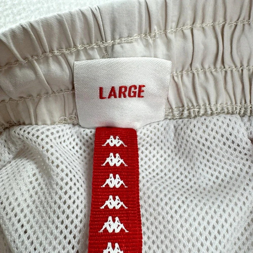Kappa Swim Trunks Mens Size Large Off-White Cream Logo Taping Retro Sport Shorts